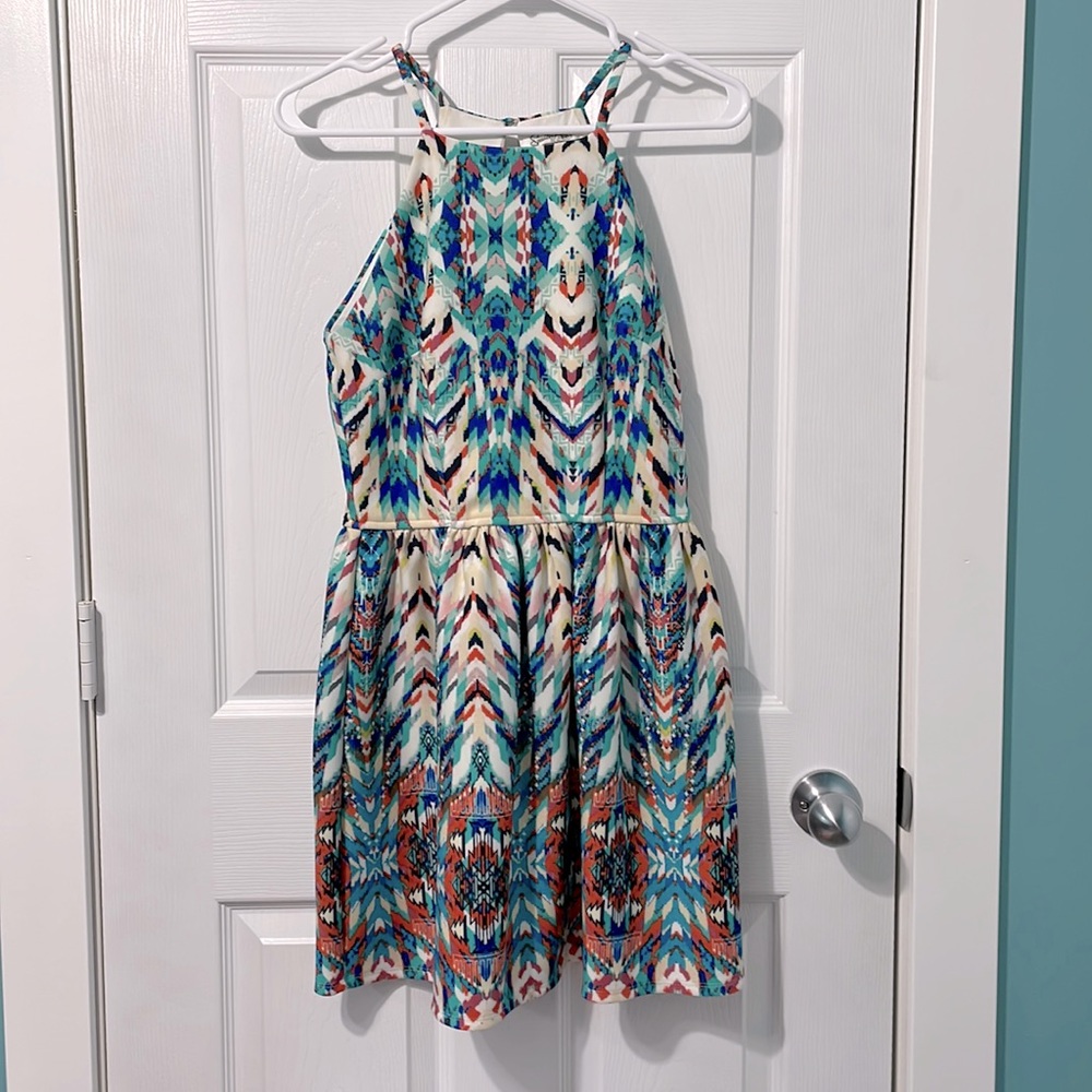 Patterned multi color dress